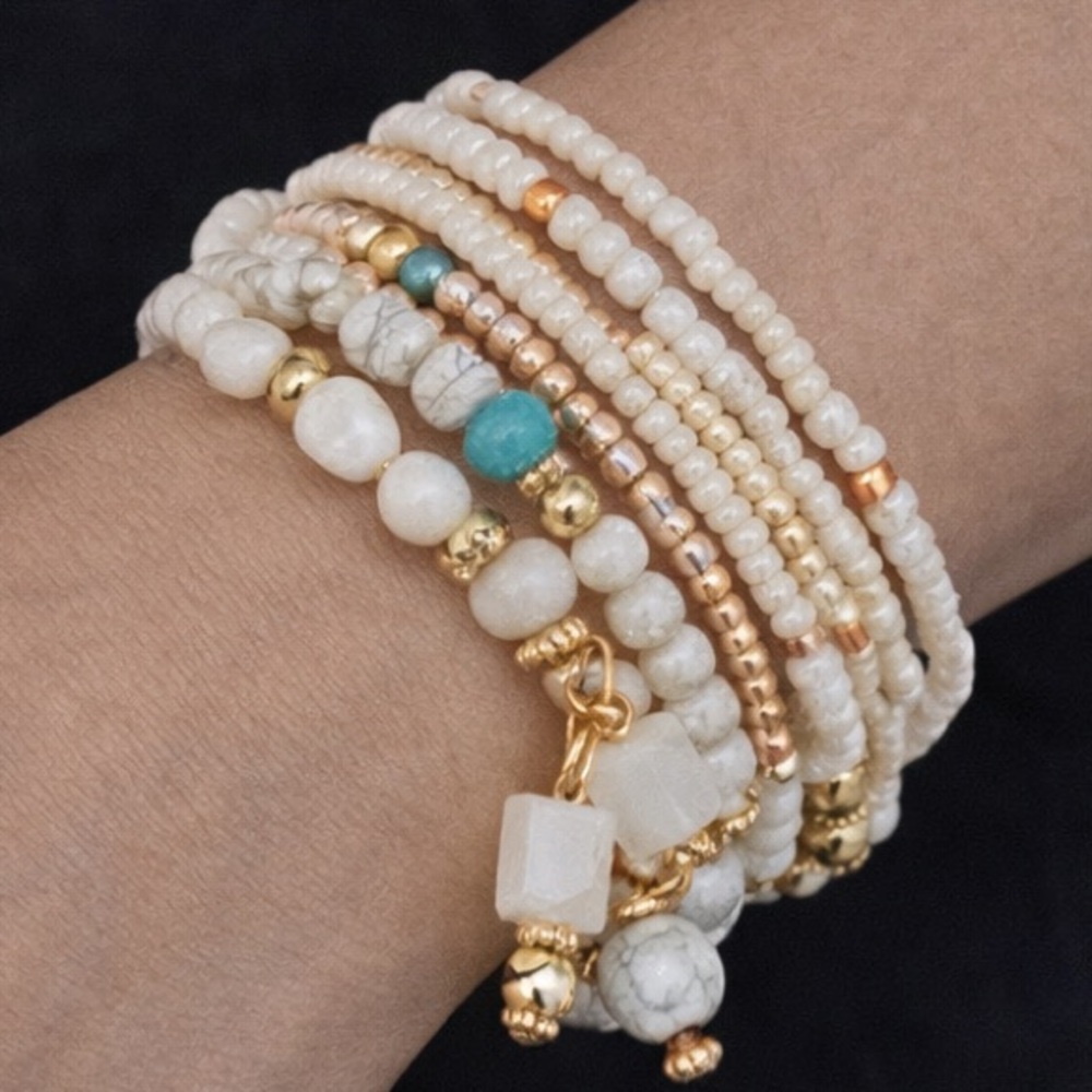 Elegant Multi-Color Beaded Bracelet Set